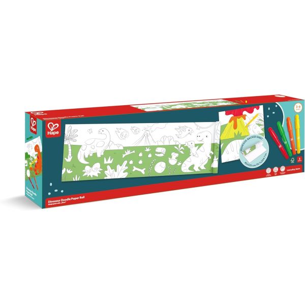 Rouleau à dessin enfant avec feutre dinosaure