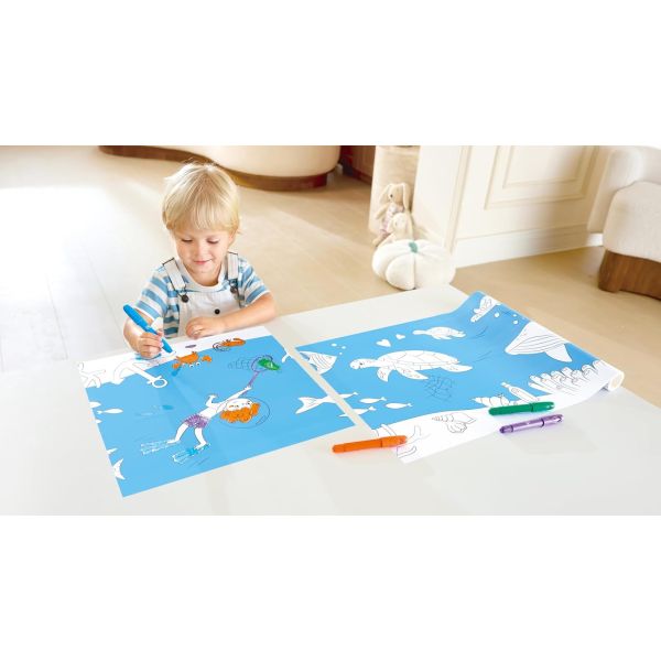 Rouleau à dessin enfant avec feutre Océan