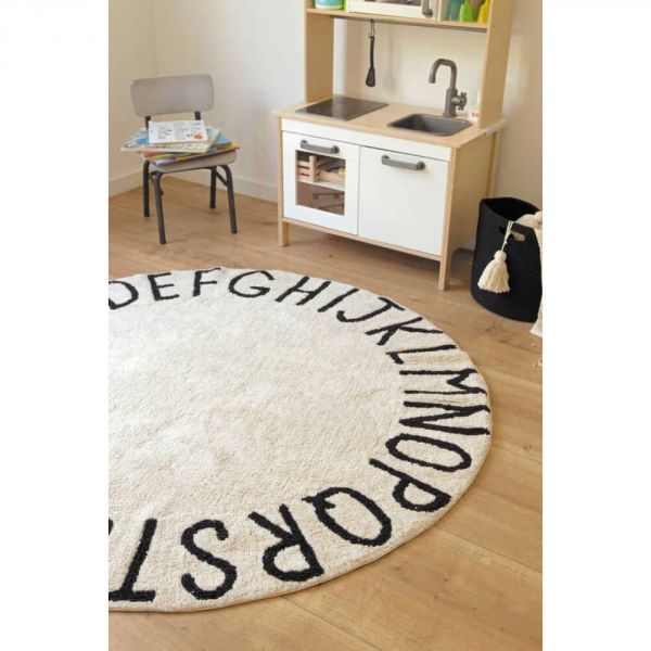 Tapis enfant rond Ø150 cm ABC Blanc