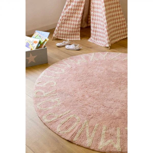 Tapis enfant rond Ø150 cm ABC Rose