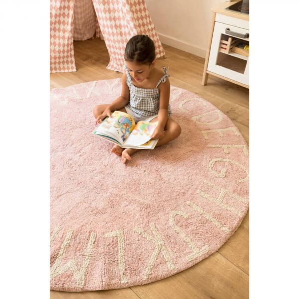 Tapis enfant rond Ø150 cm ABC Rose