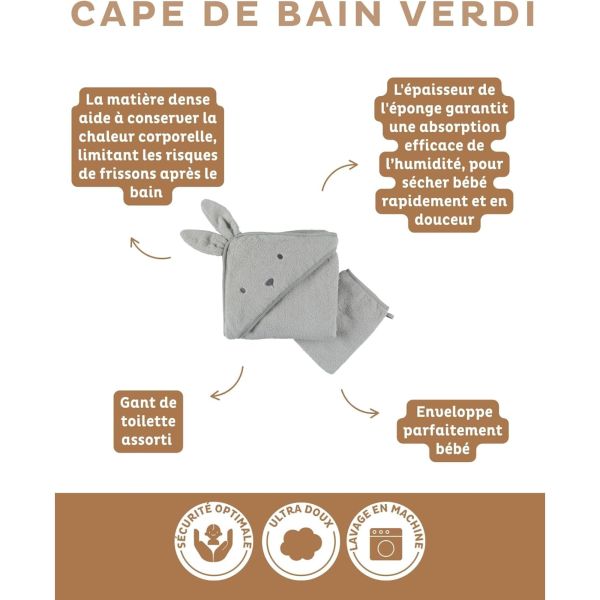 Cape de bain, éponge - Verdi