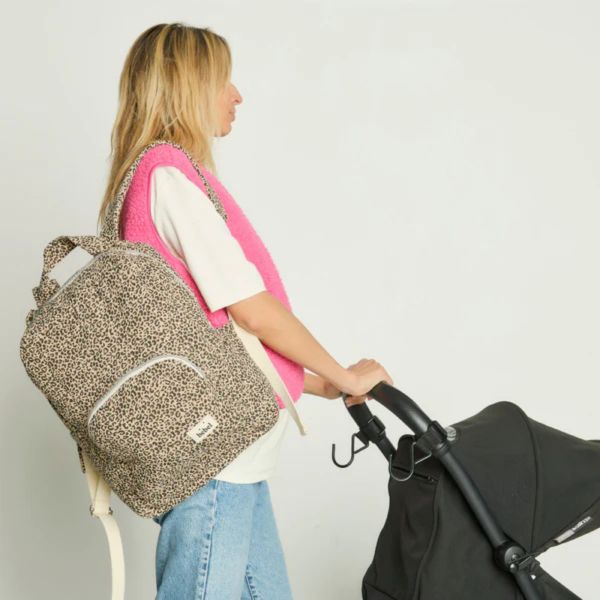 Sac à dos à langer Collection Léopard Beige