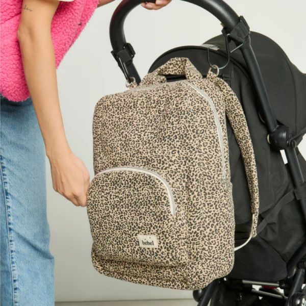 Sac à dos à langer Collection Léopard Beige