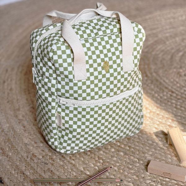 Sac à dos enfant Noé Damier Olive