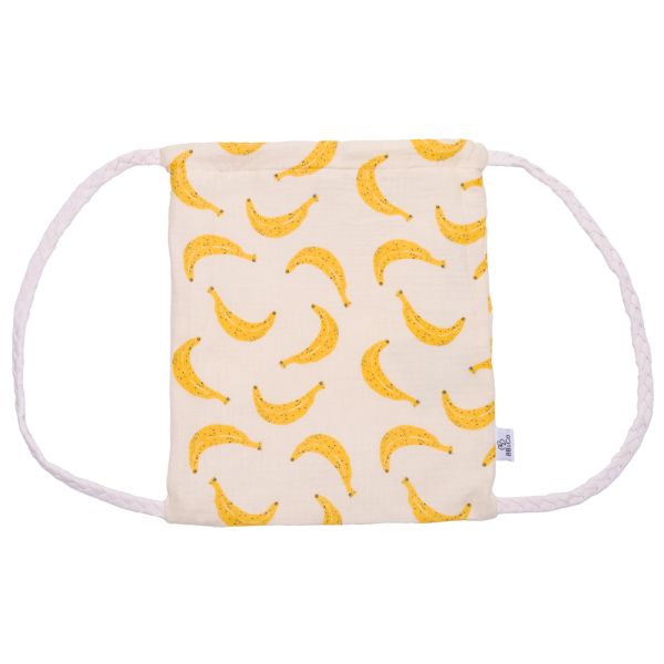 Sac à dos en double gaze bretelles tressées bananes