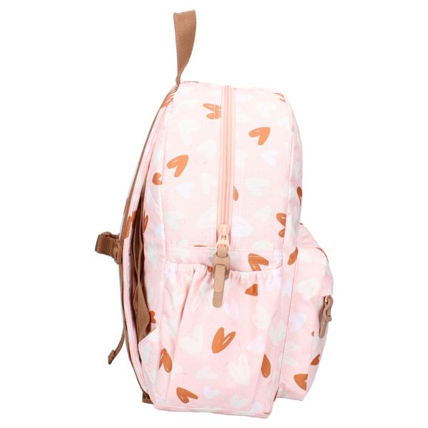 Sac à dos enfant Coeurs rose/caramel 36 cm