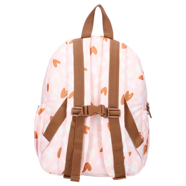 Sac à dos enfant Coeurs rose/caramel 36 cm