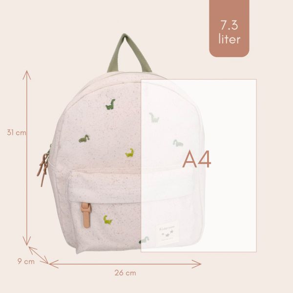 Sac à dos enfant Dinosaures beige 31 cm