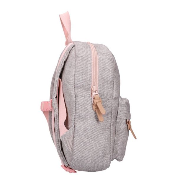 Sac à dos enfant Fleurs gris demin 31 cm