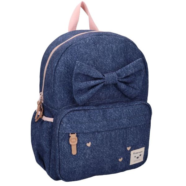 Sac à dos enfant neud bleu denim 36 cm
