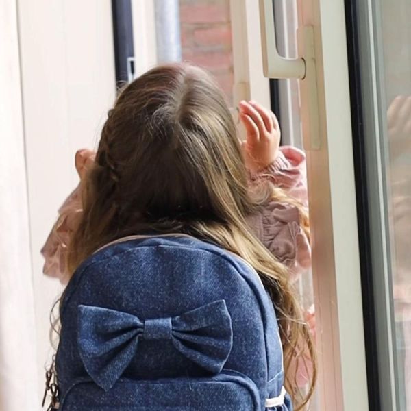 Sac à dos enfant neud bleu denim 36 cm