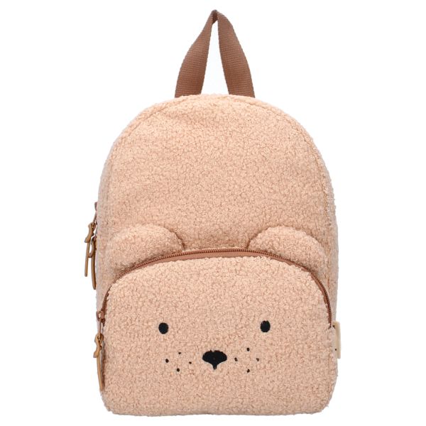 Sac à dos enfant ourson bouclette beige 27 cm