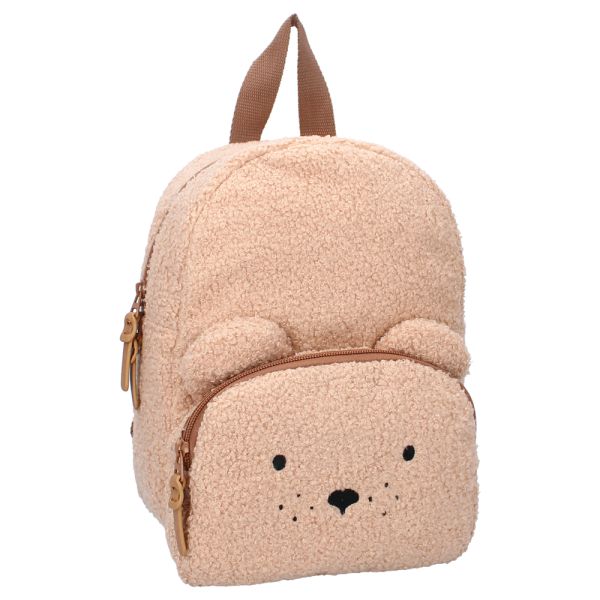 Sac à dos enfant ourson bouclette beige 27 cm
