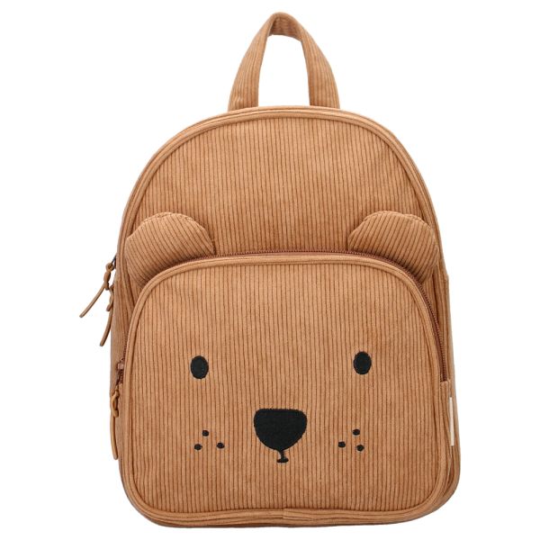 Sac à dos enfant Ourson côtelé marron 31 cm