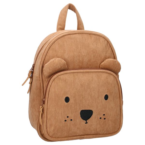 Sac à dos enfant Ourson côtelé marron 31 cm