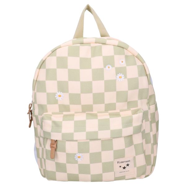 Sac à dos enfant Pâquerettes beige/vert 31 cm