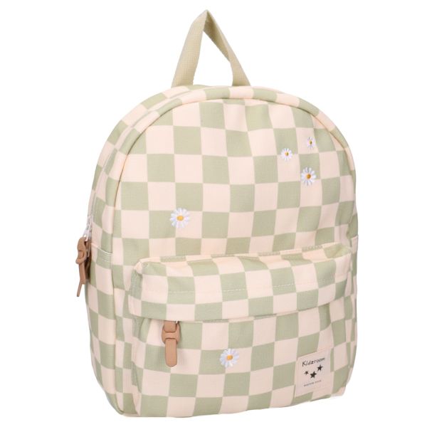 Sac à dos enfant Pâquerettes beige/vert 31 cm