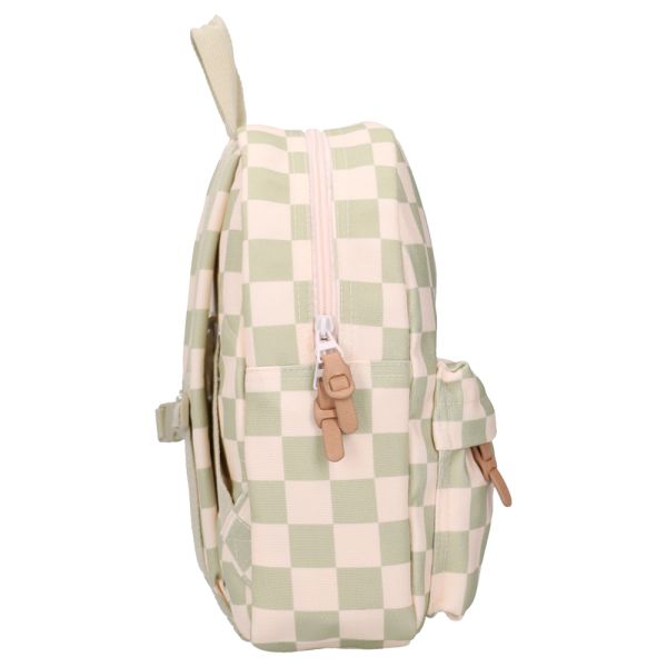Sac à dos enfant Pâquerettes beige/vert 31 cm