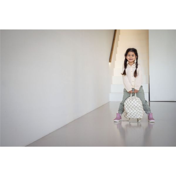 Sac à dos enfant Pâquerettes beige/vert 31 cm