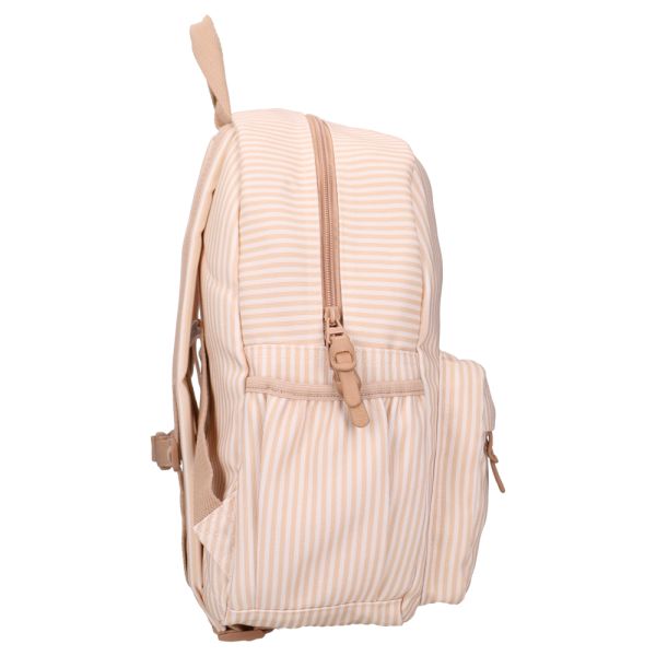 Sac à dos enfant Rayures Avions beige 36 cm