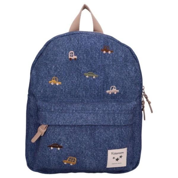 Sac à dos enfant véhicules bleu denim 31 cm
