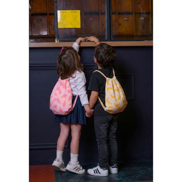 Sac à dos en double gaze bretelles tressées cornets de glace