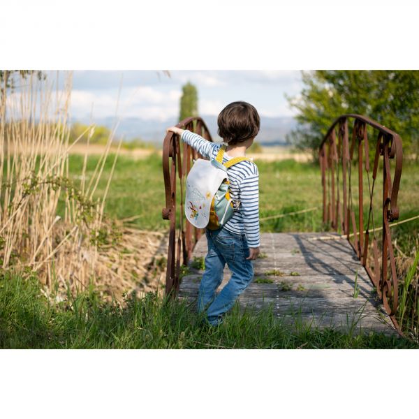 Sac à dos enfant Le garçon et le deltaplane écru personnalisable