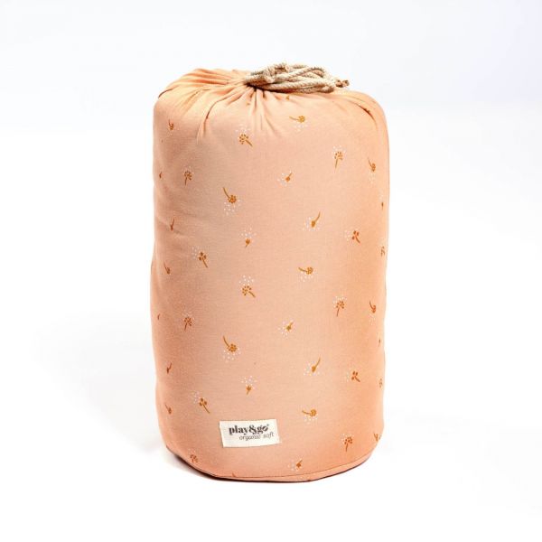 Sac à jouets / tapis d'éveil 2 en 1 en coton Bio Fleuri