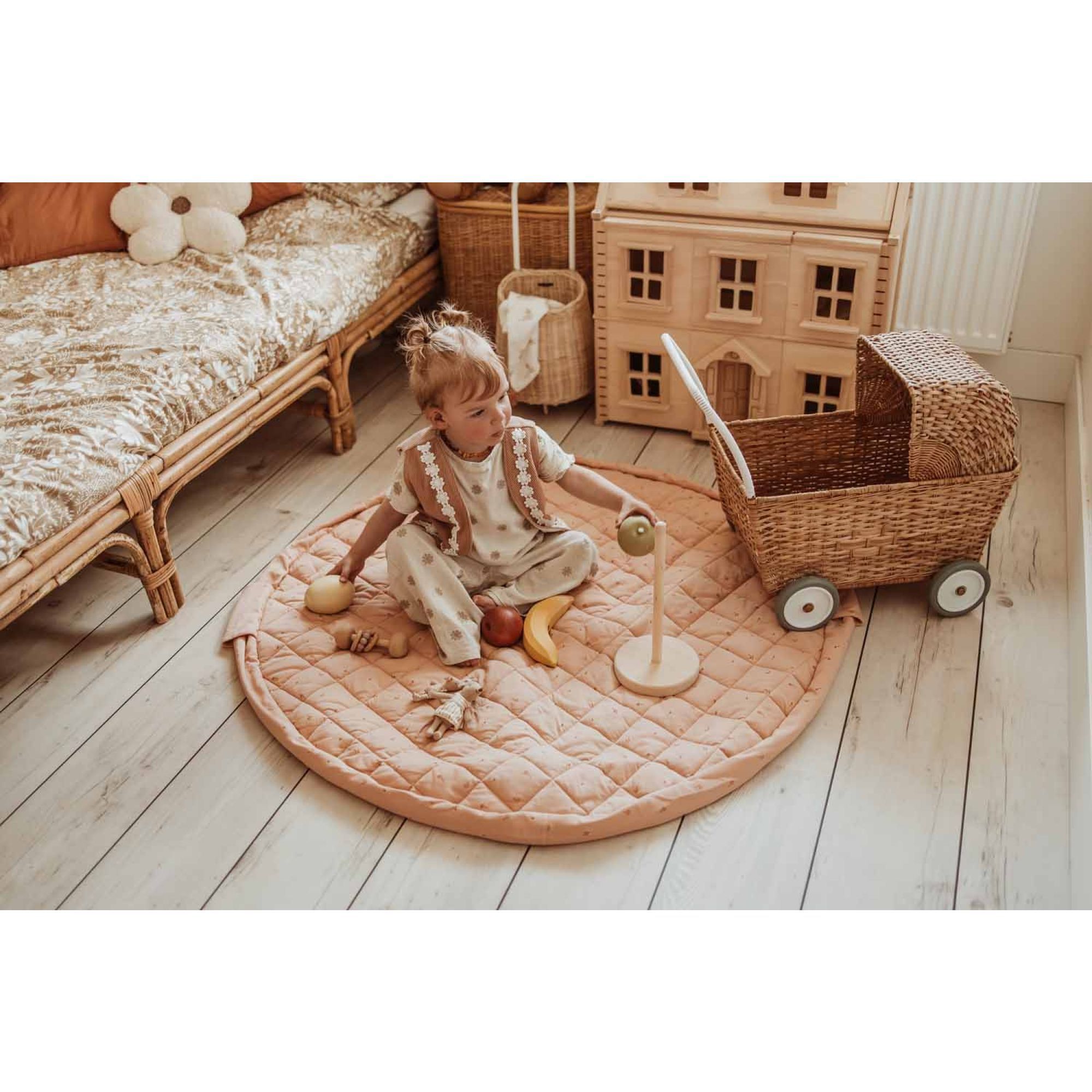 Tapis d'éveil Bébé en Coton Bio - Fabelab - Tapis de Voyage Motif Forêt –  Pépites