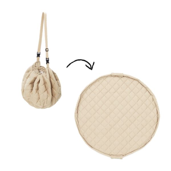 Sac à jouets / tapis d'éveil 2 en 1 Noomad soft Brown Stripes