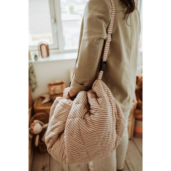 Sac à jouets / tapis d'éveil 2 en 1 Noomad soft Brown Stripes