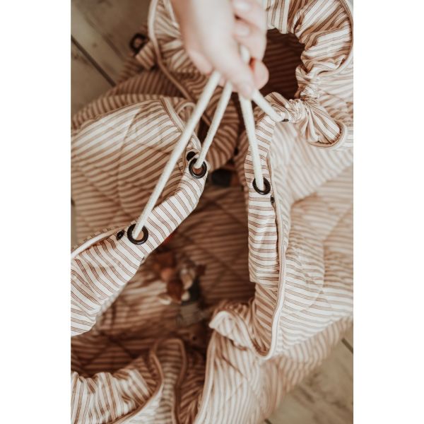 Sac à jouets / tapis d'éveil 2 en 1 Noomad soft Brown Stripes