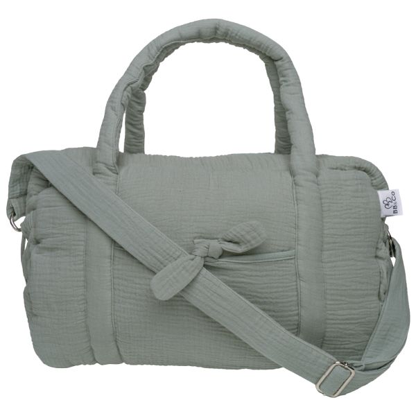 Sac à langer en gaze de coton vert de gris