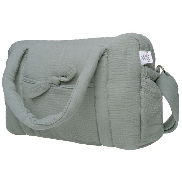 Sac à langer en gaze de coton vert de gris