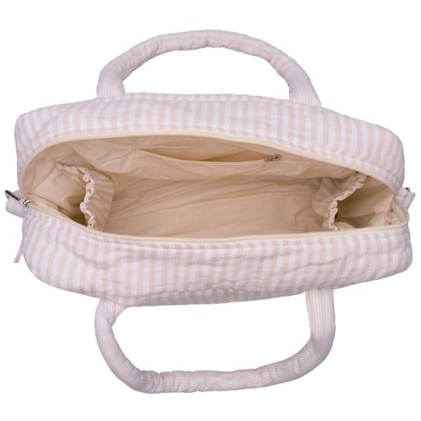 Sac à langer en gaze de coton rayé galet