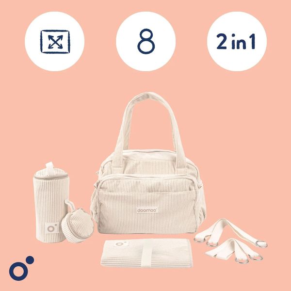 Sac à langer velours côtelé Fluffy Corduroy Beige