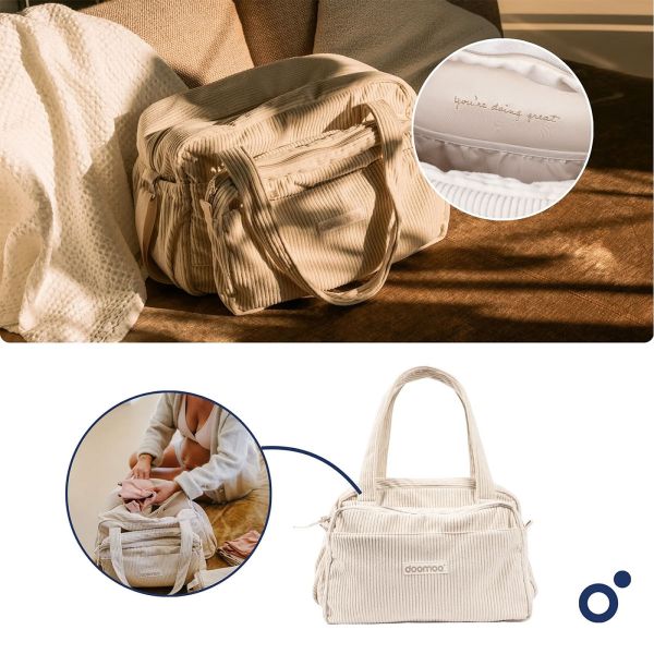 Sac à langer velours côtelé Fluffy Corduroy Beige