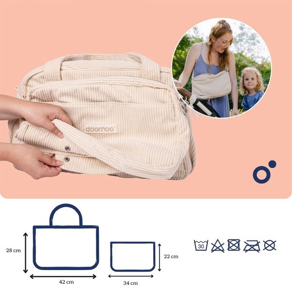 Sac à langer velours côtelé Fluffy Corduroy Beige
