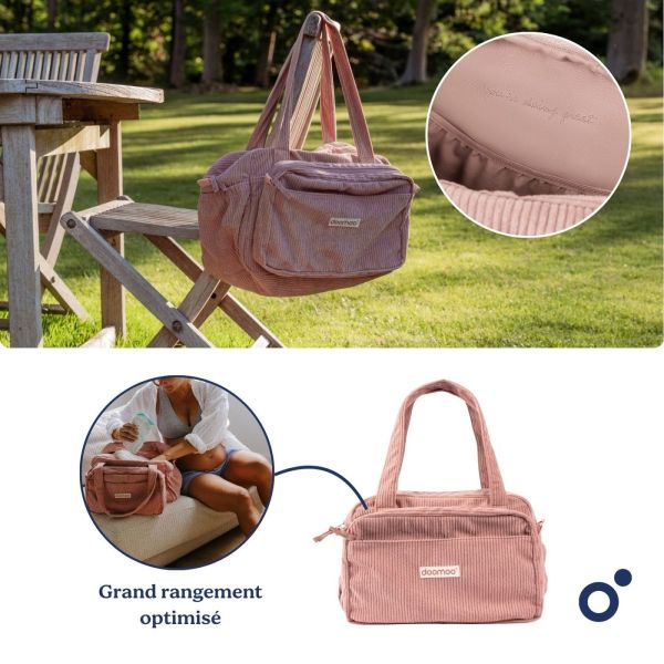 Sac à langer velours côtelé Fluffy Corduroy Corail