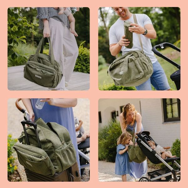 Sac à langer velours côtelé Fluffy Corduroy Kaki