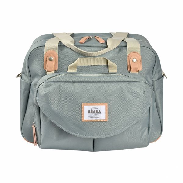 Sac à langer Genève Vert Sauge + Pochette repas isotherme Vert sauge + Sucette réversible colour essence 6/18 mois sauge