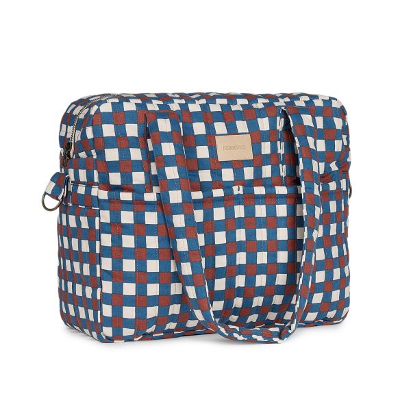Sac à langer poussette imperméable Hyde Park Blue Red Mosaic