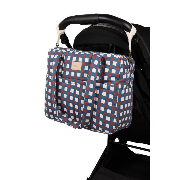 Sac à langer poussette imperméable Hyde Park Blue Red Mosaic