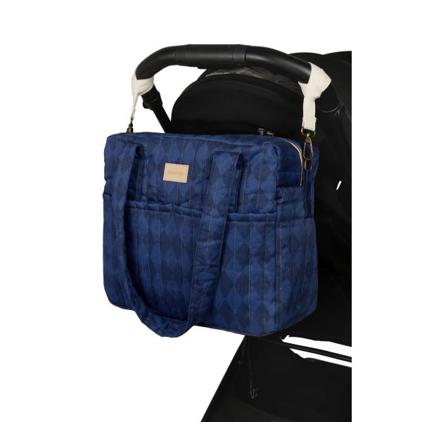 Sac à langer poussette imperméable Hyde Park Denim Blue Diamonds