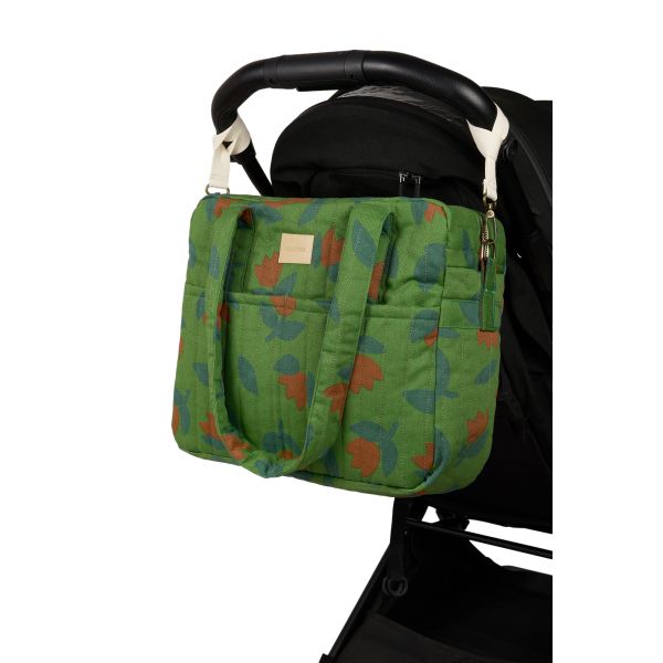 Sac à langer poussette imperméable Hyde Park Green Tulips