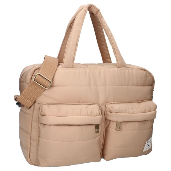 Sac à langer imperméable matelassé avec matelas à langer 2 crochets - Beige
