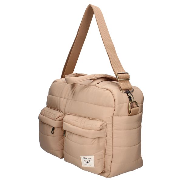 Sac à langer imperméable matelassé avec matelas à langer 2 crochets - Beige