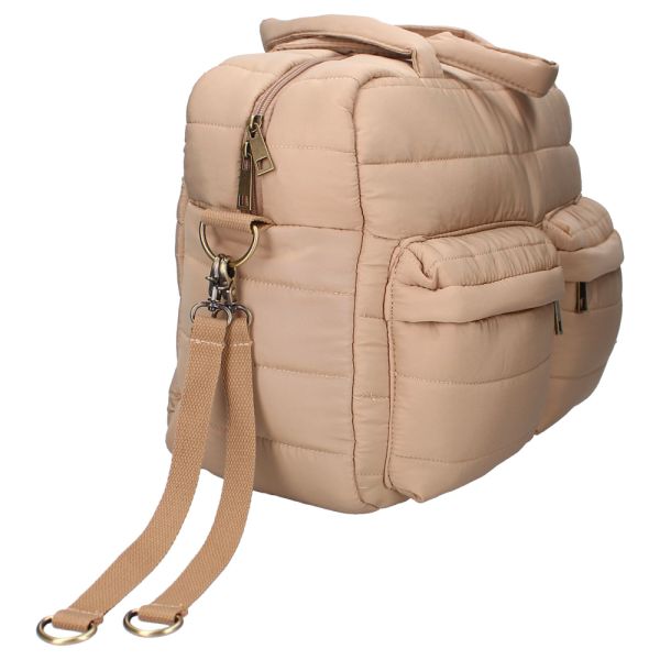 Sac à langer imperméable matelassé avec matelas à langer 2 crochets - Beige