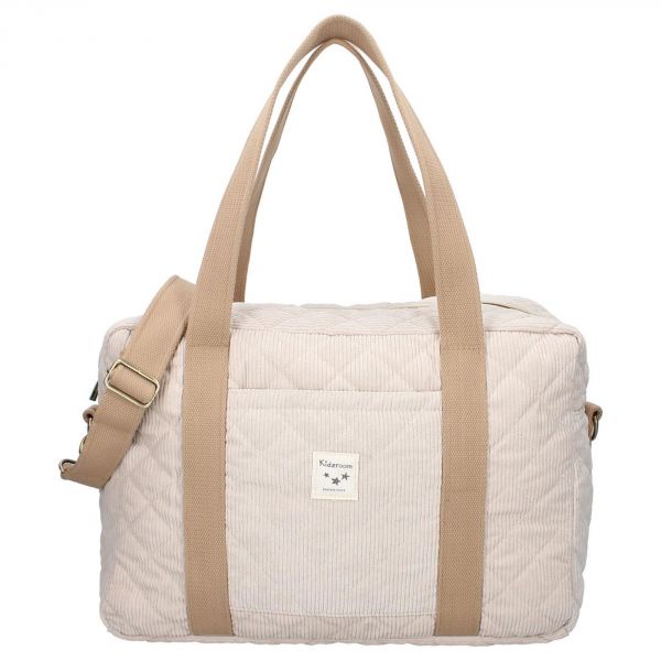 Sac à langer avec matelas à langer - Velours côtelé écru
